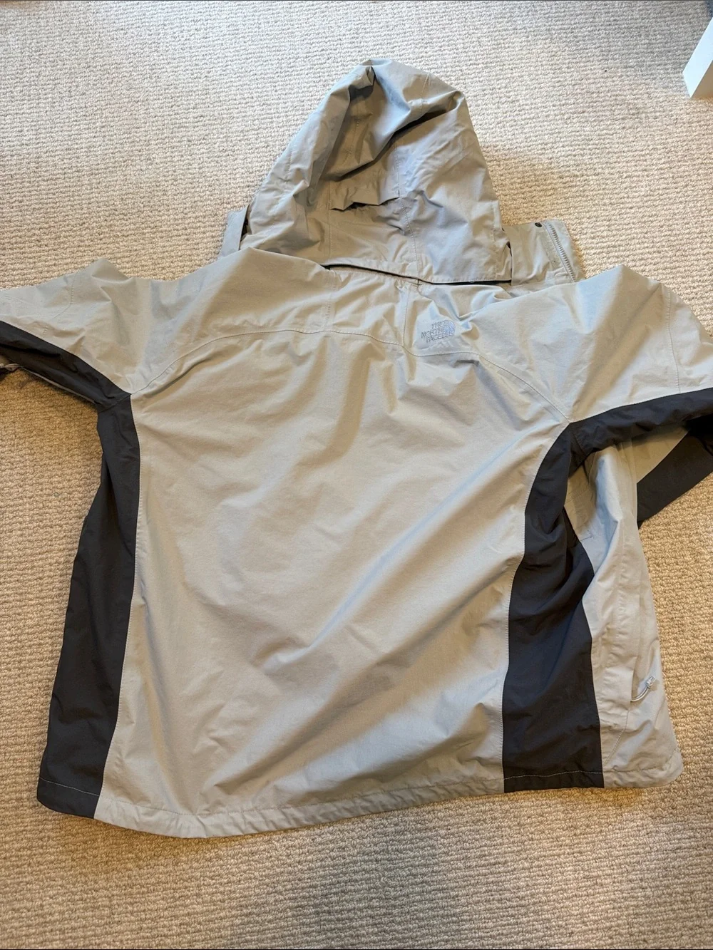 The North Face Men's 3-in-1 Gray Coat with Orange Lining and fleeced interior